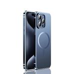 MarieLou Berlin | iPhone 15 I I Pro I Max | sarı metal görünümlü kılıf | Apple MagSafe aksesuarları ile uyumlu | sert kılıf (mavi, 15 Pro)