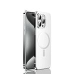 MarieLou Berlin | iPhone 15 I I Pro I Max | sarı metal görünümlü kılıf | Apple MagSafe aksesuarları ile uyumlu | sert kılıf (titanyum beyaz, 15 Pro)