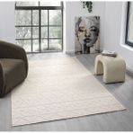 Mariesse Home Lara İskandinav Dokuma Bukleli Modern Salon Halısı Mutfak Halısı Koridor halısı yolluk - Krem - 120 x 350 cm