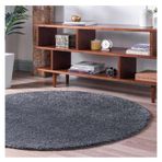 Mariesse Home Yuvarlak Antrasit Düz Renk Post Dokuma Halı