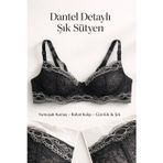 Marika Butik Kadın Dantel Detaylı Transparan Sütyen 75C Desteksiz Şık İç Giyim
