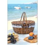 Marilena - Hasır Kapaklı Kulplu Naturel Piknik Sepeti - LW23-323