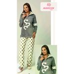 Marilyn 20206 Welsoft Pelüş Pamuklu Kadın Pijama Takımı Gri