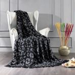 Marilyn Home Tek Kişilik Pamuklu Scotch Battaniye - Leopar - Gri - 150 x 200 cm