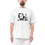 Marilyn Manson Portre Oversize Beyaz Tişört - XL