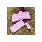 Marin Tasarım Evi Çok Amaçlı Pembe Piknik Örtü Seti 2 Adet 40x40 Minder 170x130 Masa Örtüsü