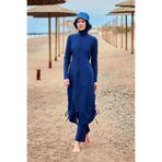 Marina Swimwear Paraşüt Kumaş Tam Kapalı Tesettür Mayo Lacivert – M2416