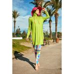 Marina Swimwear Tam Kapalı Tesettür Mayo Takımı Desenli 4 Parça – M2484