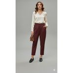 Marina Trend Bordo Yüksek Bel Ultra Esnek Likralı Havuç Pantolon