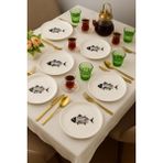 Marino 6 Parça Seramik 21 cm Balık Desenli Pasta Tabağı Beyaz