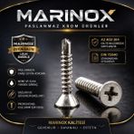 Marinox 4.2 mm Matkap Uçlu (Yhb) Saç Vidası (Akıllı Vida) Dın 7504O A2 Aısı 304 Kalite Paslanmaz Krom - 4,2x22 - 100 Adet