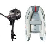 Marinport 2.30 Alüminyum Taban Şişme Bot + Mercury 3.5 Hp Deniz Motoru(Kopya) - Gri