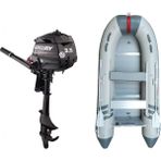 Marinport 3.00 Ahşap Taban Şişme Bot + Mercury 3.5 Hp Deniz Motoru - Gri