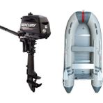Marinport 3.30 Ahşap Taban Şişme Bot + Mercury 6 Hp Deniz Motoru - Gri