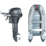 Marinport 3.30 Ahşap Taban Şişme Bot + Yamaha 9.9 Hp Deniz Motoru - Gri