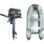 Marinport 3.30 Alüminyum Taban Şişme Bot + Yamaha 6 Hp Deniz Motoru - Gri