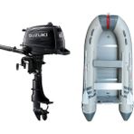 Marinport 3.70 Ahşap Taban Şişme Bot + Suzuki 6 Hp Deniz Motoru - Gri