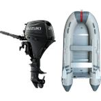 Marinport 4.00 Ahşap Taban Şişme Bot + Suzuki 20 Hp Deniz Motoru - Gri