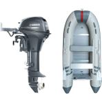 Marinport 4.00 Ahşap Taban Şişme Bot + Yamaha 9.9 Hp Deniz Motoru - Gri