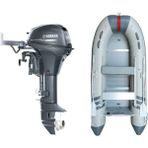 Marinport 4.00 Alüminyum Taban Şişme Bot + Yamaha 9.9 Hp Deniz Motoru - Gri