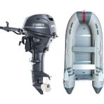 Marinport 4.30 Ahşap Taban Şişme Bot + Yamaha 25 Hp Deniz Motoru - Gri
