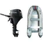 Marinport 4.30 Alüminyum Taban Şişme Bot + Suzuki 20 Hp Deniz Motoru - Gri