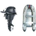 Marinport 4.30 Alüminyum Taban Şişme Bot + Yamaha 15 Hp Deniz Motoru - Gri