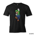 Mario & Luigi - Luigi Siyah Erkek Tshirt