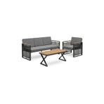 Maris Bahçe Balkon Oturma Takımı | Metal Karkas, 3+1 Koltuk, Teak Masa