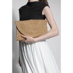 Marjin Kadın El Örgüsü Mıktanıs Kapama Clutch & Portföy El Çantası Zolyan Bej Hasır
