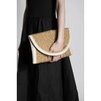 Marjin Kadın El Örgüsü Mıktanıs Kapama Clutch & Portföy El Çantası Zolyan Ekru Hasır - Hasır - Ekru
