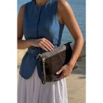 Marjin Kadın Hakiki Deri Clutch Portföy El Çantası Endoz Kahve Süet