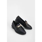 Marjin Kadın Loafer Makosen Casual Tokalı Günlük Ayakkabı Tonyas Siyah
