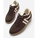 Marjin Kadın Sneaker Acı Kahve Bağcıklı Düz Taban Spor Ayakkabı Tiyone Kahve Süet - Kahverengi Süet