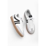 Marjin Kadın Sneaker Bağcıklı Düz Taban Spor Ayakkabı Tiyone Beyaz
