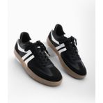 Marjin Kadın Sneaker Bağcıklı Düz Taban Spor Ayakkabı Tiyone Siyah