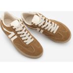 Marjin Kadın Sneaker Bağcıklı Düz Taban Spor Ayakkabı Tiyone Taba Süet - Taba - Süet