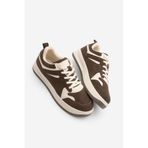 Marjin Kadın Sneaker Çok Parçalı Spor Ayakkabı Gosfin Kahve Süet