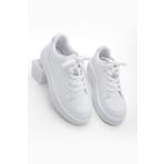 Marjin Kadın Sneaker Kalın Taban Spor Ayakkabı Domen Beyaz