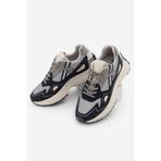 Marjin Kadın Sneaker Yüksek Kalın Taban Bağcıklı Sneaker Spor Ayakkabı Batira Lacivert