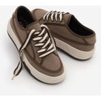 Marjin Kadın Sneaker Yüksek Taban Bağcıklı Bez Spor Ayakkabı Kotnel Vizon Süet