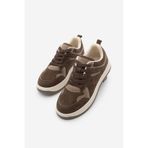 Marjin Kadın Sneaker Yüksek Taban Spor Ayakkabı Aryan Kahve Süet