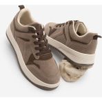 Marjin Kadın Sneaker Yüksek Taban Spor Ayakkabı Aryan Vizon Süet