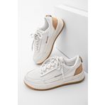 Marjin Kadın Sneaker Yüksek Taban Spor Ayakkabı Loske beyaz