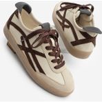 Marjin Kadın Sneakers Bağcıklı Spor Ayakkabı Kahve Poliüretan Tabanlı Düz Topuklu