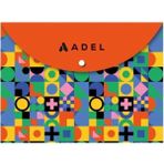 Marka Adel A4 Desenli Çıtçıtlı Zarf Dosya-Koyu Turuncu - Renkli - Ölçü - Tip