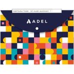 Marka Adel A4 Desenli Çıtçıtlı Zarf Dosya-Lacivert - Renkli - Ölçü - Tip