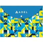 Marka Adel A4 Desenli Çıtçıtlı Zarf Dosya-Mavi - Renkli - Ölçü - Tip