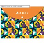 Marka Adel A4 Desenli Çıtçıtlı Zarf Dosya-Turuncu - Renkli - Ölçü - Tip