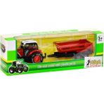 Marka Asya Oyuncak 18 cm Römorklu Metal Traktör 955-167-KIRMIZI - 12 cm